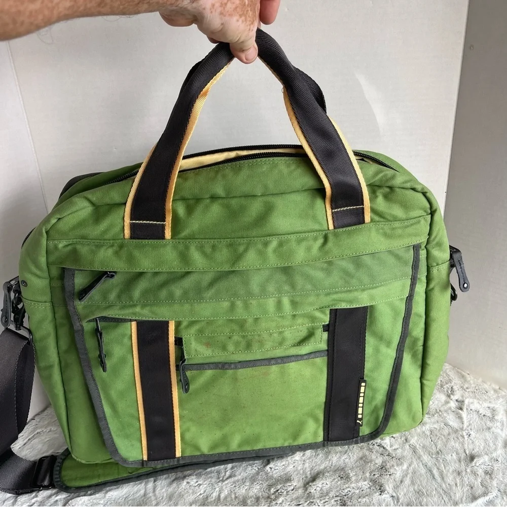Puma Green Messenger Large Bag with Black and Yellow Accents